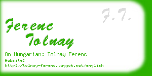 ferenc tolnay business card
